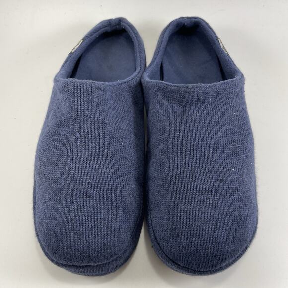 LL Bean Sweater Fleece Slipper Scuff Womens Size 10 Navy Blue Mule Slip On - Picture 3 of 9